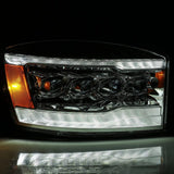 AlphaRex 06-08 Dodge Ram 1500HD NOVA LED Proj Headlights Plank Style Blk w/Seq Signal/DRL/Amber LED 880537