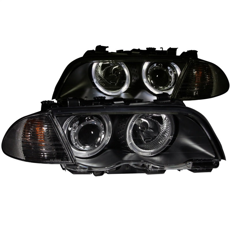 ANZO 1999-2001 BMW 3 Series E46 Projector Headlights w/ Halo Black (CCFL) 121261