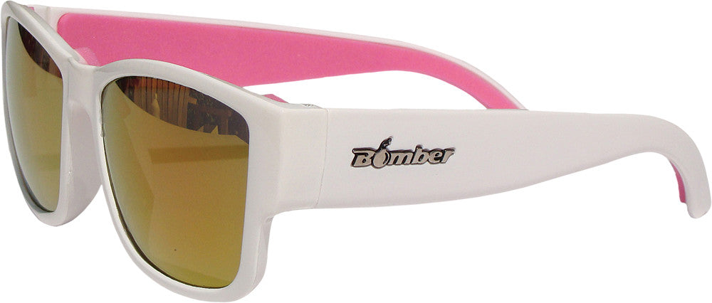 BOMBER Gomer Bomb Floating Eyewear Gloss White W/Red Mirror Lens GM103-RM-PF