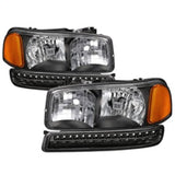 xTune GMC Sierra 99-06 /Yukon 00-06 Headlights & LED Bumper Lights - Black HD-JH-GS99-LED-SET-BK 9037399