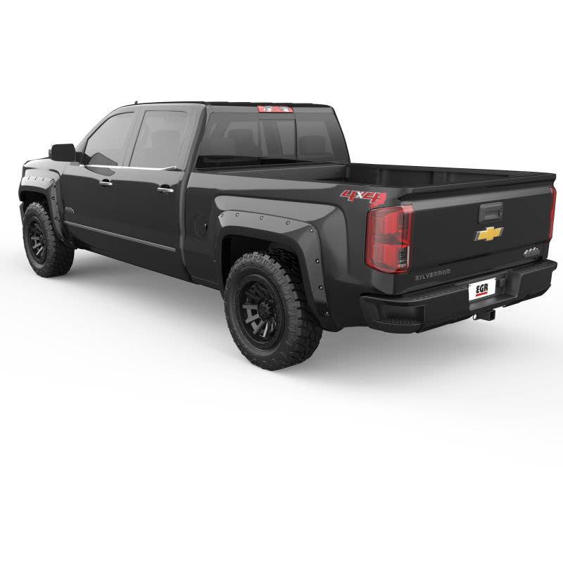 EGR 14+ Chev Silverado 6-8ft Bed Bolt-On Look Color Match Fender Flares - Set - Black 791574-GBA
