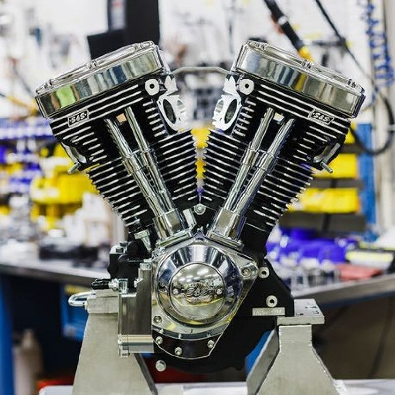 S&S Cycle 84-99 BT V124 Long Block Engine w/ 640 Cams & Chrome Billet Gear Cover 310-1159