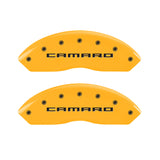 MGP 4 Caliper Covers Engraved Front & Rear Gen 5/Camaro Yellow finish black ch 14240SCA5YL