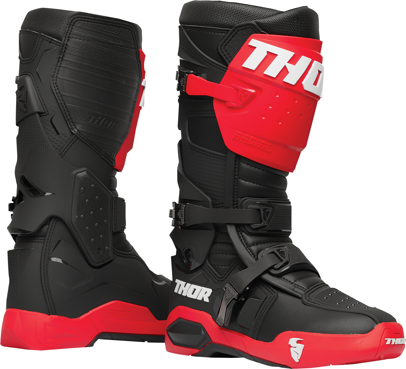 THOR Radial Boots - Red/Black - Size 7 3410-2244