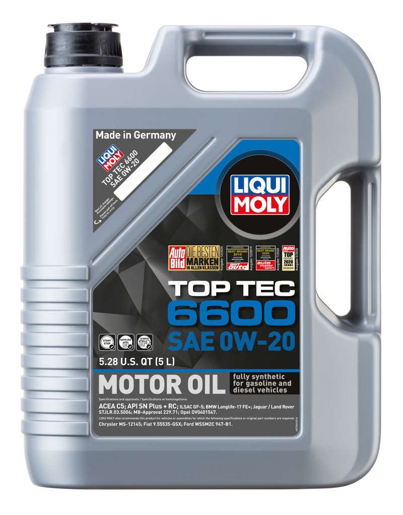 LIQUI MOLY 5L Top Tec 6600 Motor Oil SAE 0W20 22046