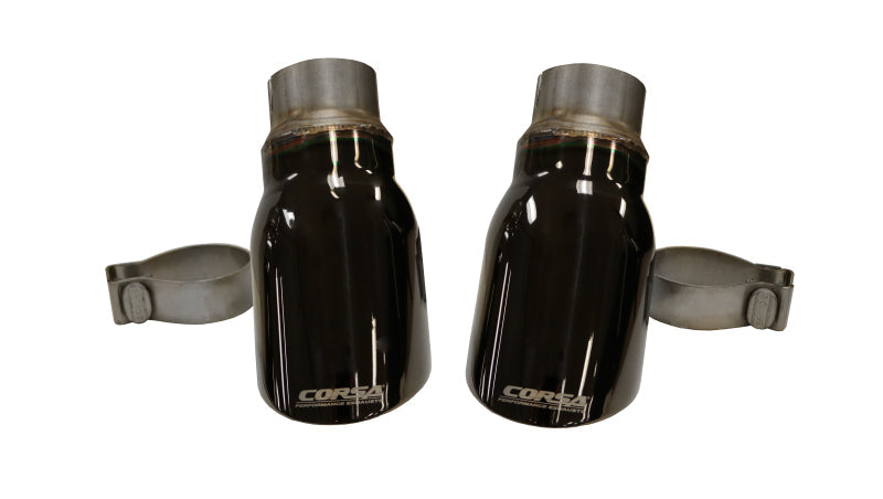 Corsa 15-17 Dodge Charger R/T Pursuit Valance 2.5in Inlet / 4in Outlet Black PVD Tip Kit 14977BLK