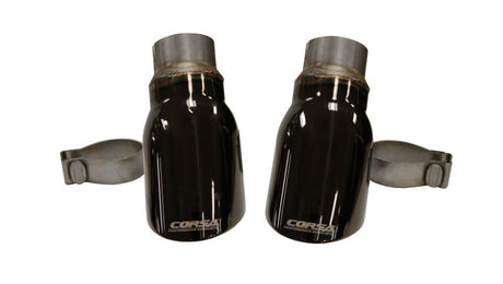 Corsa 15-17 Dodge Charger R/T Pursuit Valance 2.5in Inlet / 4in Outlet Black PVD Tip Kit 14977BLK