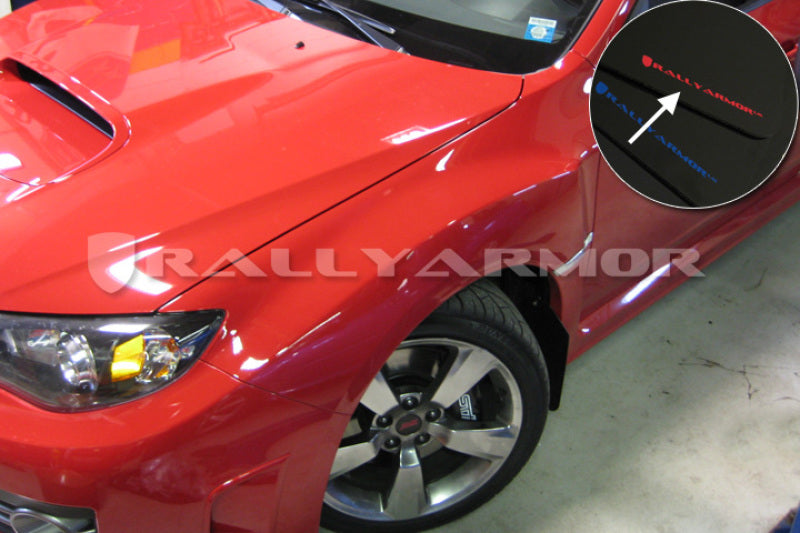 Rally Armor V2 08-11 STI (hatch only) / 11 WRX (hatch only) UR Black Mud Flap w/ Red Logo MF15-UR-BLK/RD