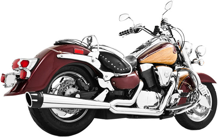 FREEDOM Combat 2 Into 1 Exhaust Chrome W/Black Tip MS00014
