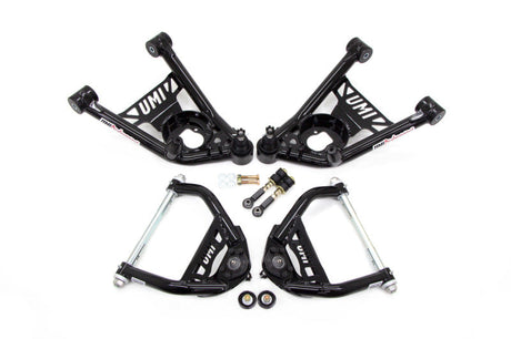 UMI Performance 64-72 GM A-Body Tubular Upper & Lower Front A-Arm Kit - Black 403133-B