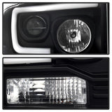 Spyder Ford F250/350/450 05-07 Projector Headlights - Light Bar DRL LED - Black PRO-YD-FS05V2-LB-BK 5084507