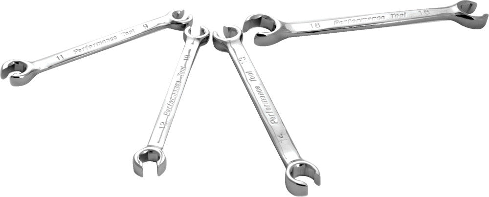 PERFORMANCE TOOL4 Pc Met Flare Nut Wrench SetW30431