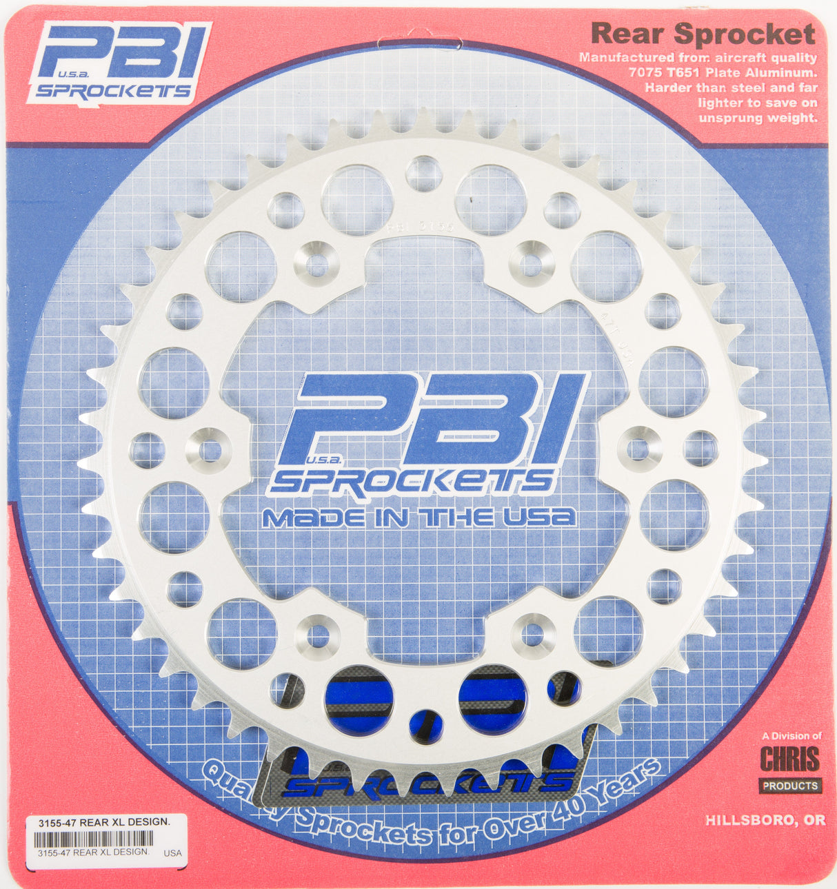 PBIRear Sprocket Aluminum 47t-520 Beta/Hon3155-47-3