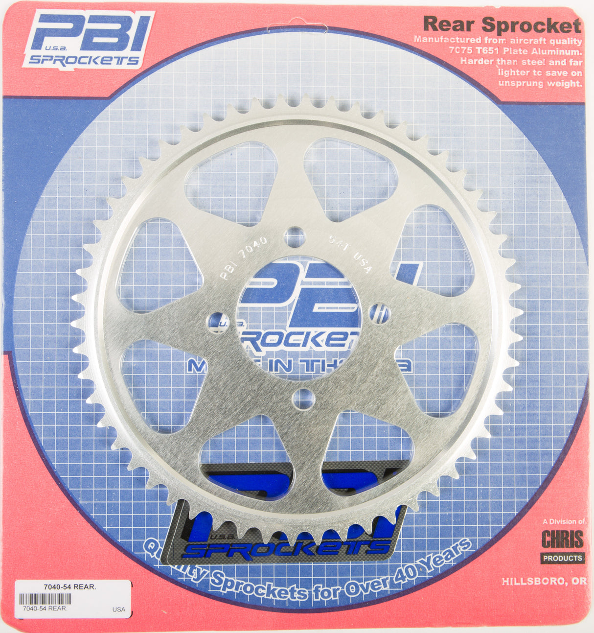 PBIRear Sprocket Aluminum 54t-428 Yam7040-54-2