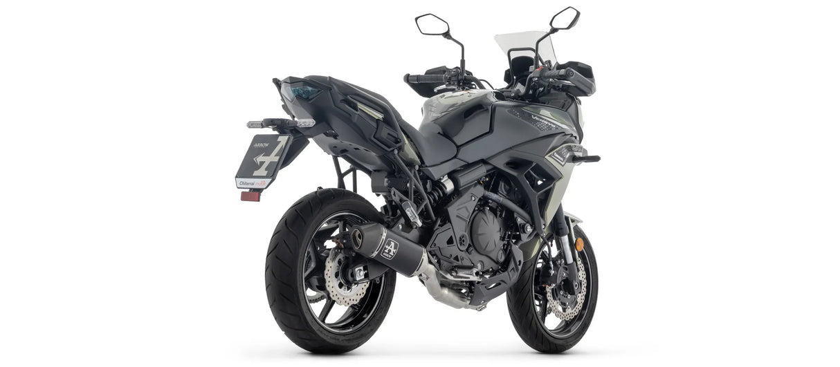 Arrow  Kawasaki  Z650 / Ninja 650 / Versys 650 E5+ 2025 Full System With Veloce Aluminium Dark Silencer - 77501van