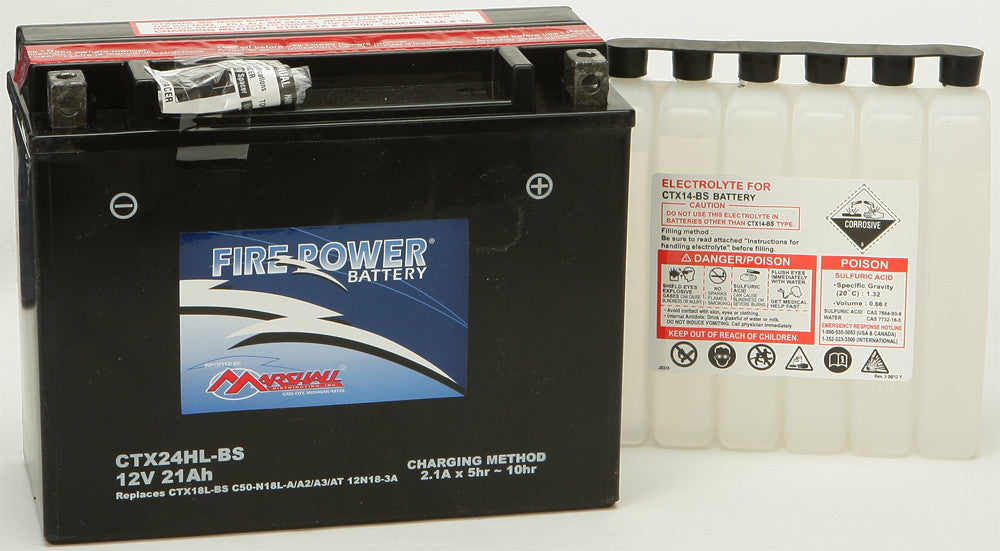 MARSHALLSBattery Maint Free Ctx24 Fire PowerCTX24HL-BS~MAR