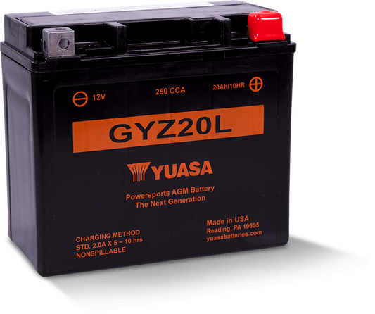 Yuasa GYZ20L High Performance Maintenance Free AGM 12 Volt Battery