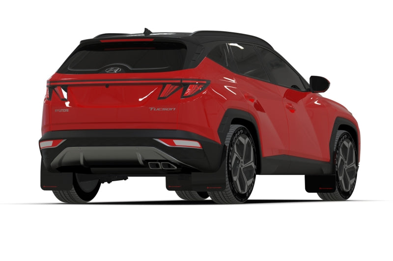 Rally Armor 2022 Hyundai Tucson Black UR Mud Flap w/ Red Logo MF75-UR-BLK-RD