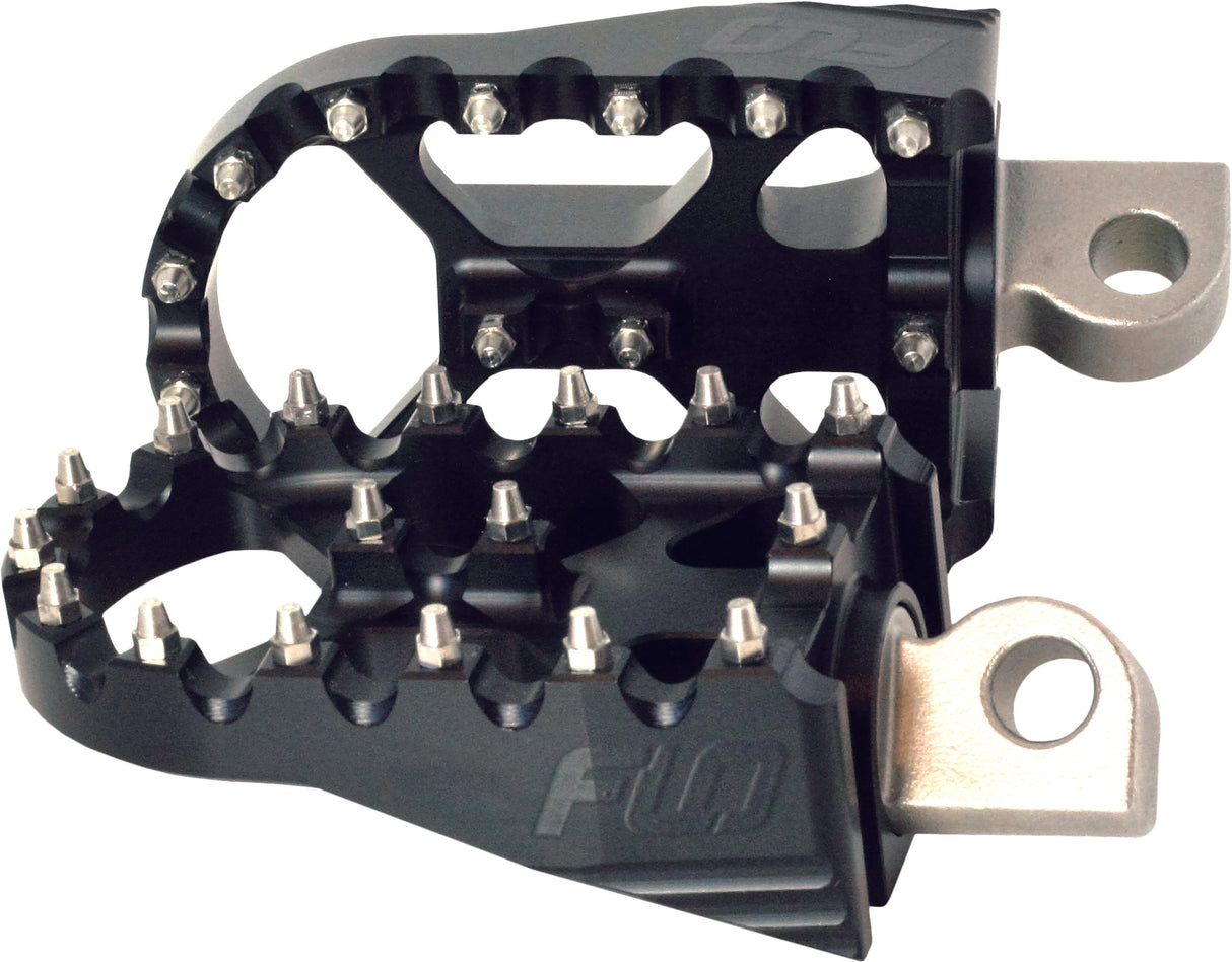 FLO MOTORSPORTS Moto Style Footpeg Set Flat Black 2"X3.125" FPEG-800-2BLK
