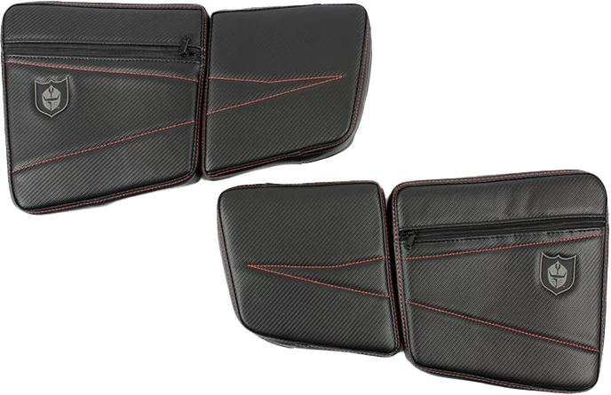 PRO ARMOR Front Door Knee Pads With Storage Orange Stitching P144055OR