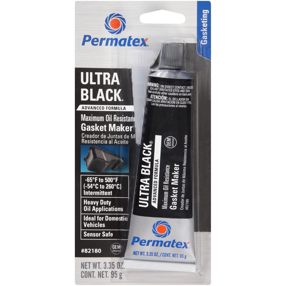 PERMATEXUltra Black Hi-Temp Rtv Silicone Gasket Maker 3.35 Oz82180