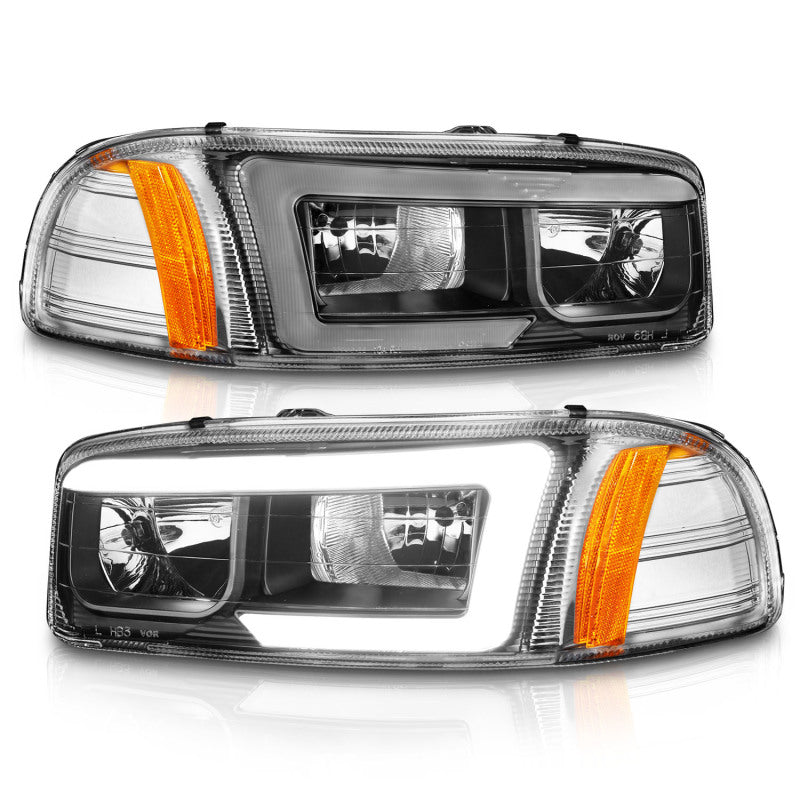 Anzo 99-17 GMC Sierra/Denali Headlights Black Amber (w/C Light Bars) 111522