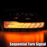 AlphaRex 09-18 Dodge Ram 1500HD PRO-Series Projector Headlights Plank Style Chrome w/Seq Signal/DRL 880598