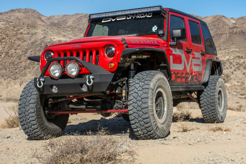 DV8 Offroad 07-18 Jeep Wrangler JK Front & Rear Flat Tube Fenders FENDB-02