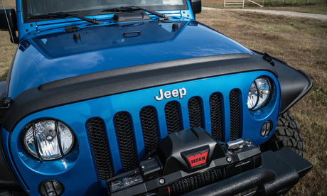 AVS 07-18 Jeep Wrangler (JK) Aeroskin II Textured Low Profile Hood Shield - Black 436060