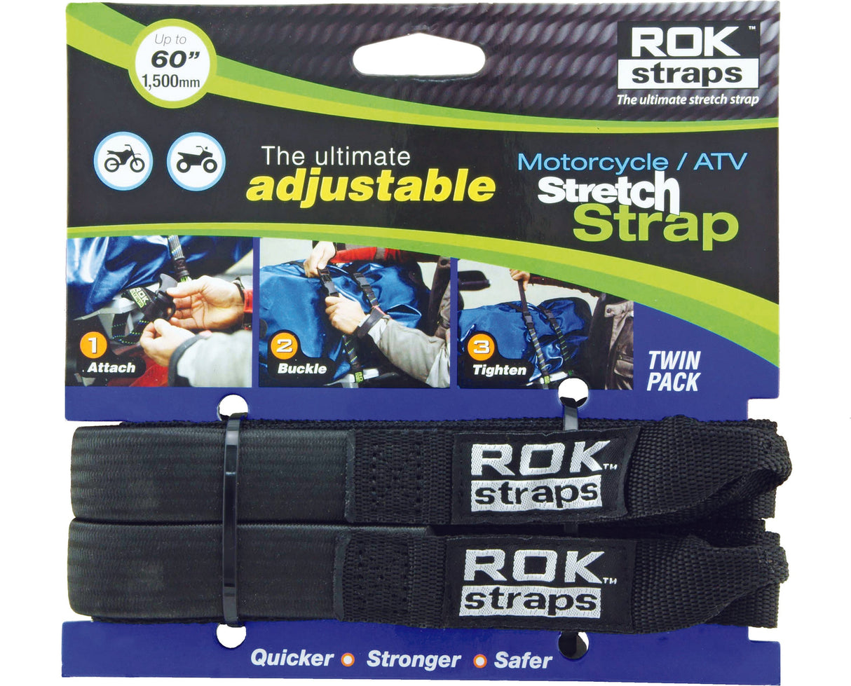 ROKSTRAPS Motorcycle Strap Black 18"X60"X1" ROK10025