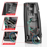 ANZO 1999-2000 Cadillac Escalade LED Taillights Black Housing Clear Lens Pair 311344