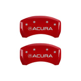 MGP 4 Caliper Covers Engraved Front & Rear Acura Red finish silver ch 39018SACURD