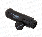 NRG 700 Series M12 X 1.25 Steel Lug Nut w/Dust Cap Cover Set 21 Pc w/Locks & Lock Socket - Black LN-LS710BK-21