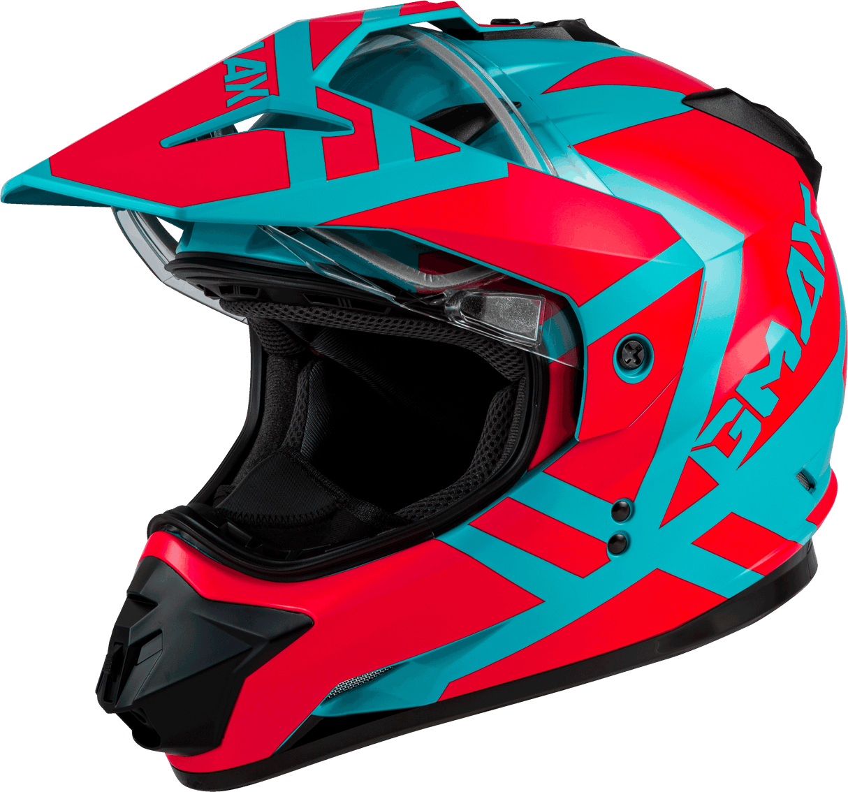 GMAX Gm-11s Dual-Sport Trapper Snow Helmet Matte Teal/Orange Md G2113265