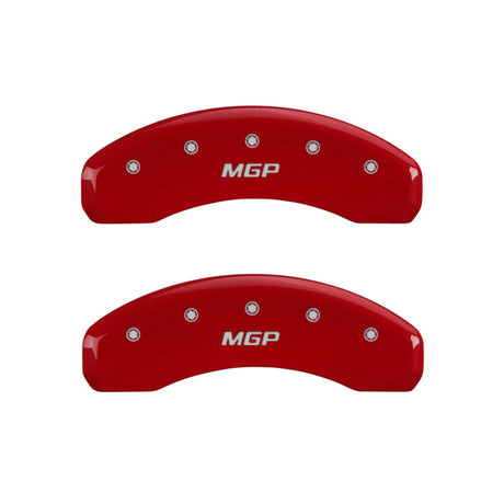 MGP 4 Caliper Covers Engraved Front & Rear MGP Red finish silver ch 15211SMGPRD