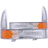 ANZO 2000-2004 Ford Excursion Euro Parking Lights Chrome w/ Amber Reflector 511039