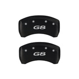 MGP 4 Caliper Covers Engraved Front Pontiac Engraved Rear G8 Red finish silver ch 18011SPG8RD