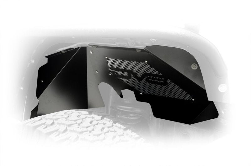 DV8 Offroad 07-18 Jeep Wrangler JK Front Aluminum Inner Fender - Black INFEND-01FB