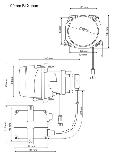 Hella 90MM Bi-Xenon High/Low Beam Module Head Lamp LA009997021