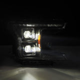 AlphaRex 18-20 Ford F-150 (Req. Conv F150 w/LED) LUXX LED Proj HL Alpha-Blk w/Actv Lt Seq Sig SB DRL 880251