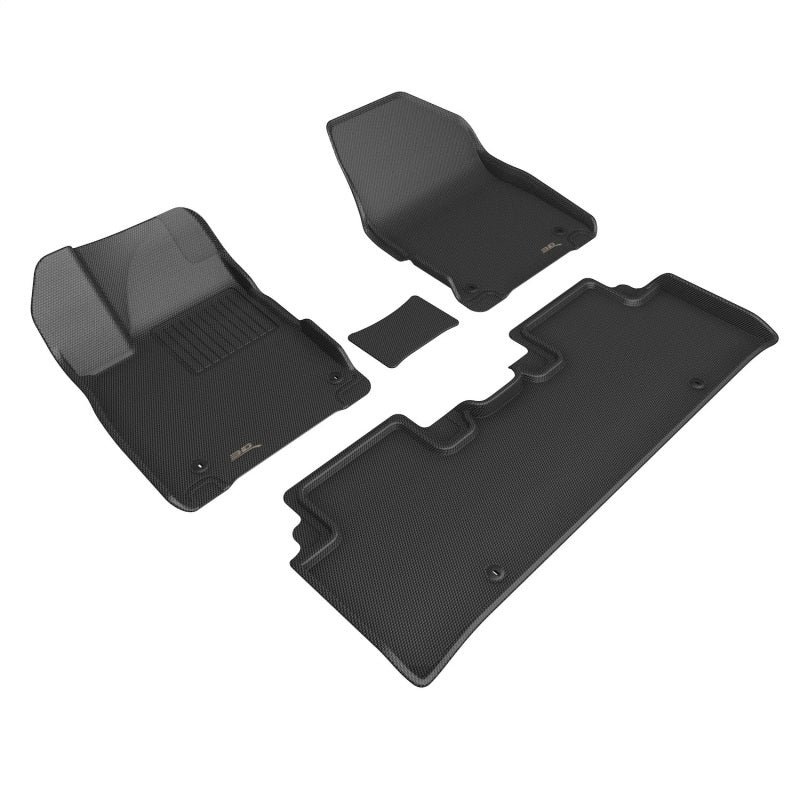 3D MAXpider 2022 Kia EV6 Kagu 1st & 2nd Row Floormat - Black L1KA07101509