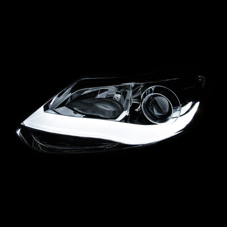 ANZO 2012-2014 Ford Focus Projector Headlights w/ Plank Style Design Black 121490