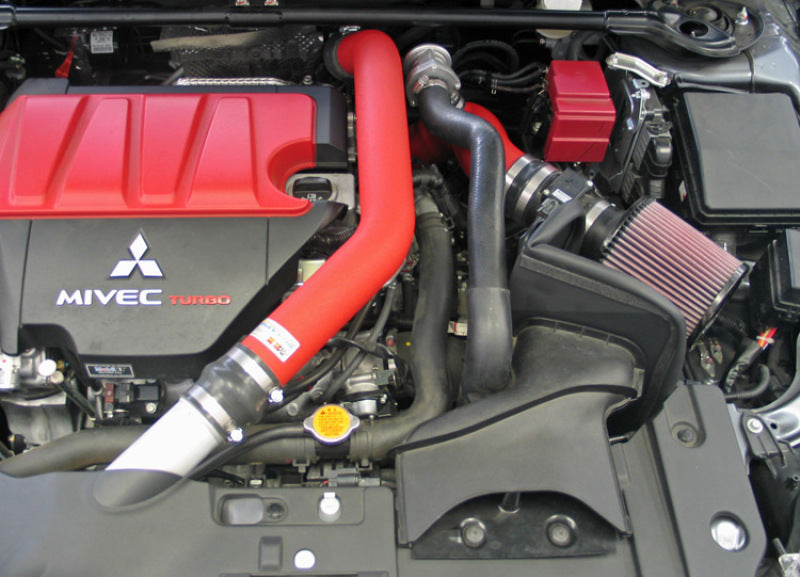 K&N 08-09 Mitsubishi Evo X Wrinkle Red Typhoon Short Ram Intake 69-6546TWR