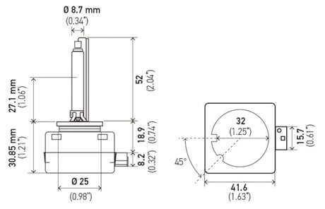 Hella Xenon D1S Bulb PK32d-2 85V 35W 5000k LAD1S 5000 K