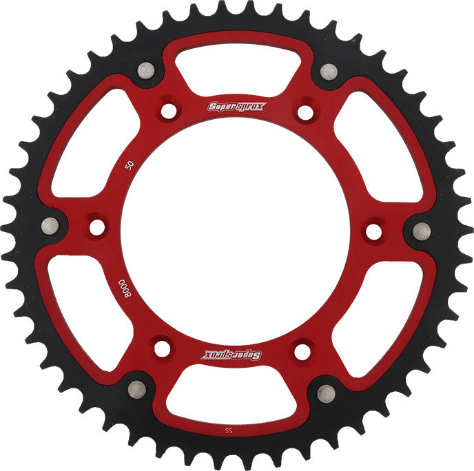 SUPERSPROX Rear Stealth Sprocket Alu/Stl 50t-520 Red Beta RST-8000-50-RED
