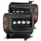 AlphaRex 14-18 GMC Sierra NOVA LED Proj Headlights Plnk Style Alpha Blk w/Activ Light/Seq Signal/DRL 880616