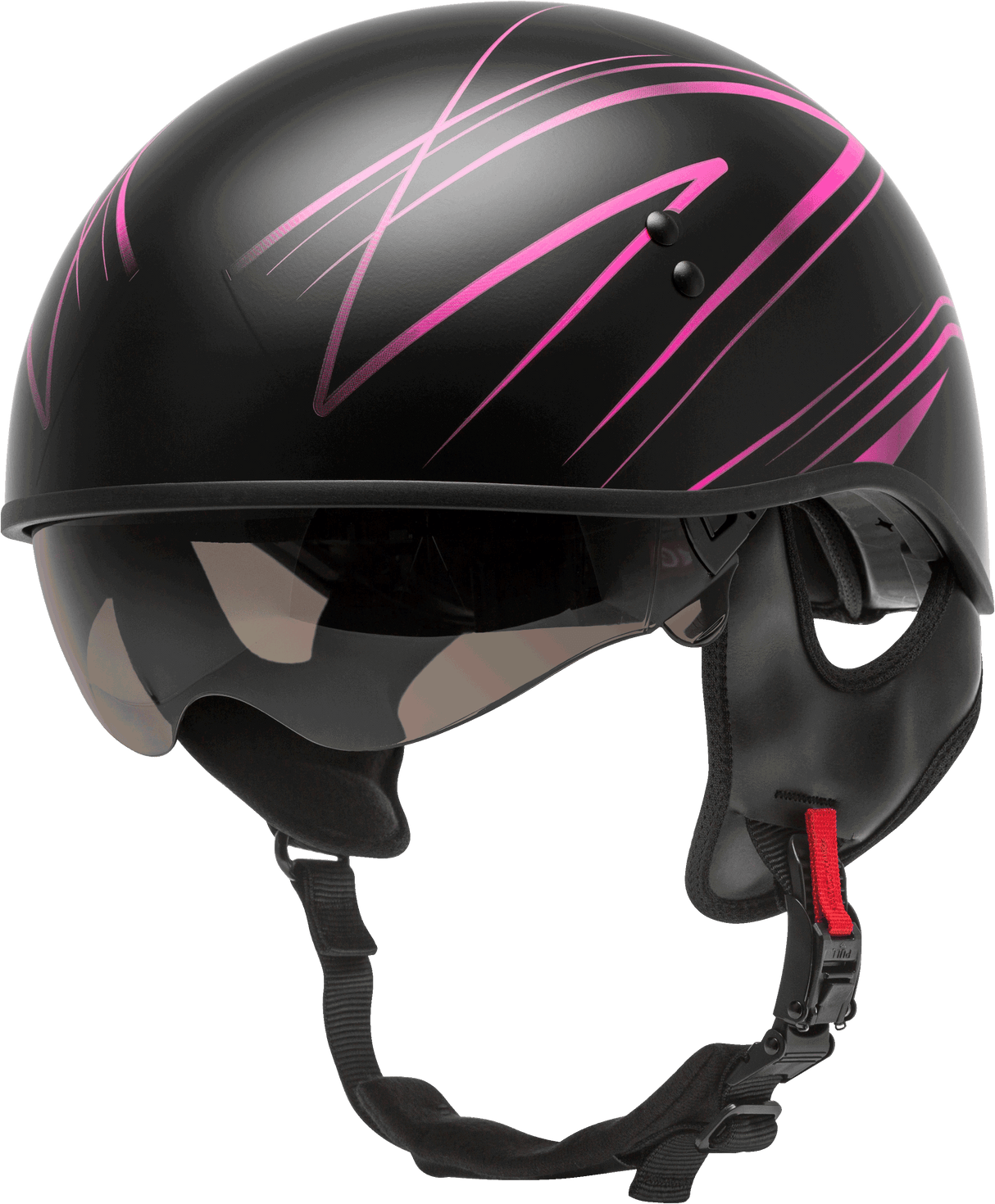 GMAX Hh-65 Half Helmet Torque Naked Matte Black/Pink Xl H1651347