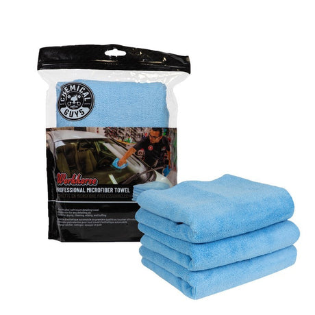 Chemical Guys Workhorse Professional Microfiber Towel - 16in x 16in - Blue - 3 Pack MICBLUE03