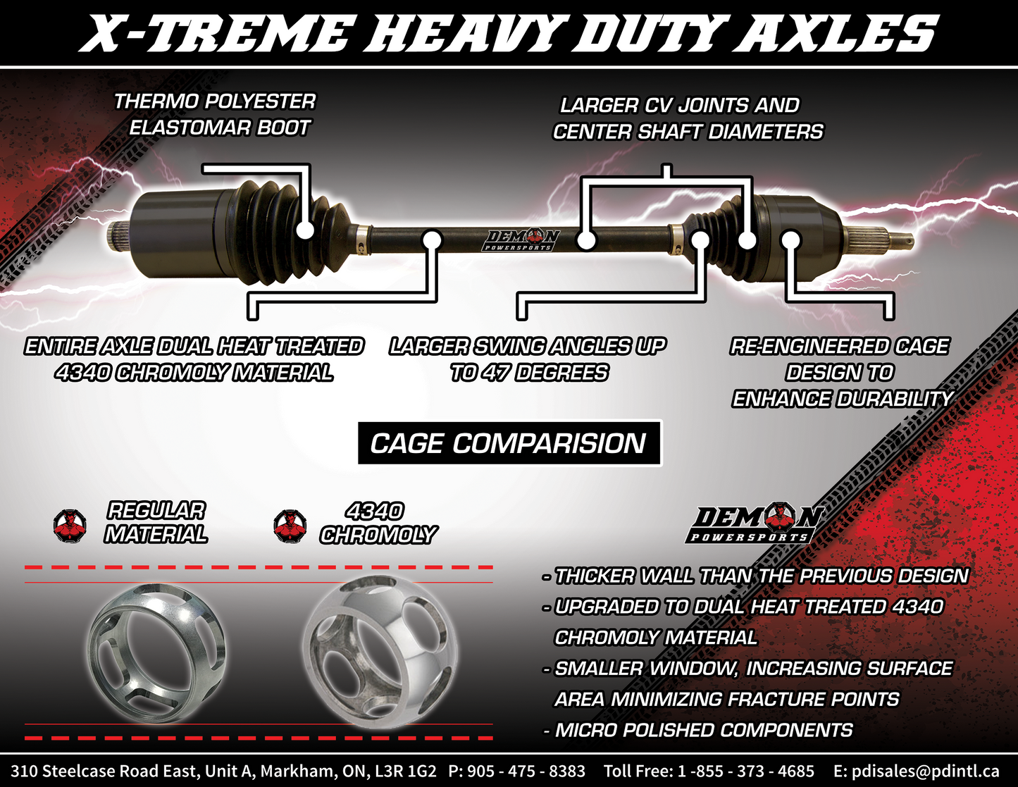 DEMON Axle - X-Treme - Heavy Duty - Front Left PAXL-3016XHD