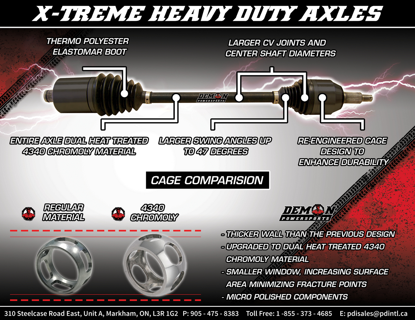 DEMON Axle - X-Treme - Heavy Duty - Front Left PAXL-3038XHD